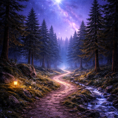 chemin lumineux foret ciel etoile accompagnement voyance intuitive ales gard